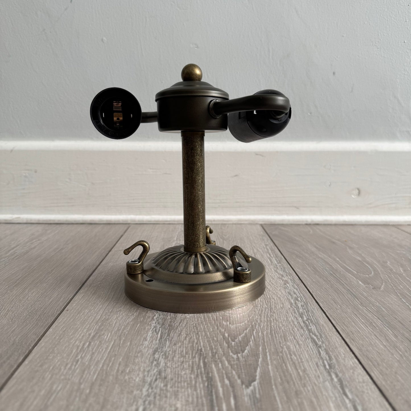 Ceiling Lamp fitting with 2x E27 Bulb Holders, Fit for 10, 12, 16 Inch Tiffany Style Lampshades, Dark Bronze Finish