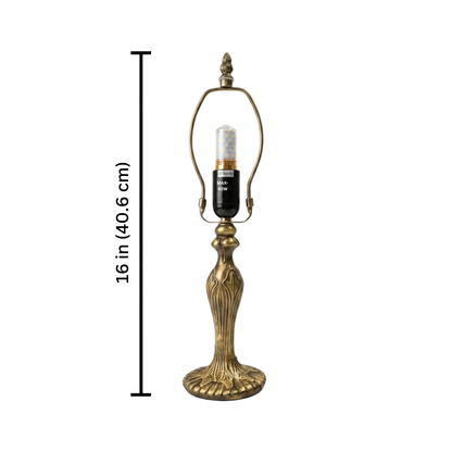 Table Lamp Base with E27 Bulb Holder – Fits 10 Inch Tiffany Style Lampshades, Brown Metal