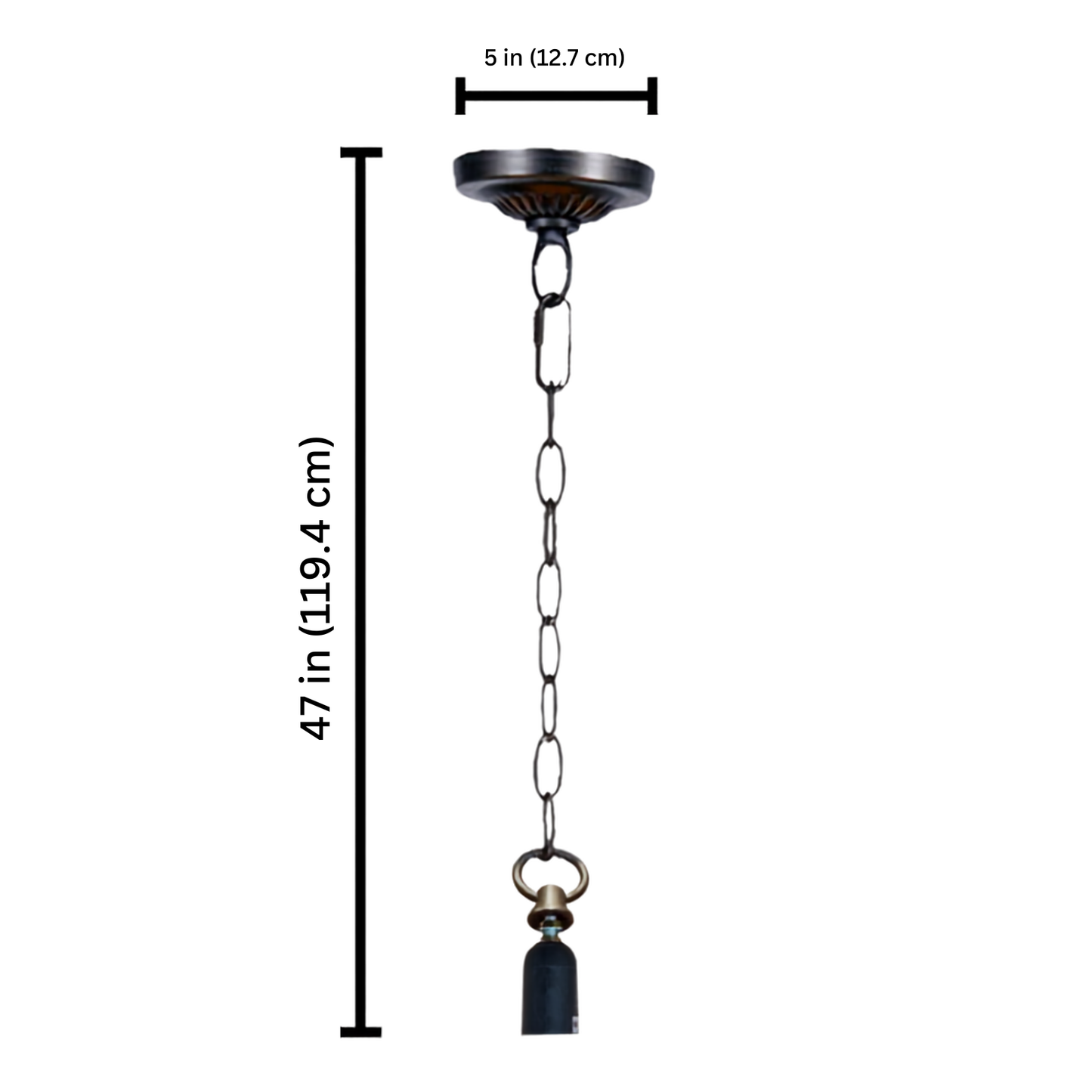 Pendant Light Fitting with E27 Bulb Holder – Fits 10 Inch Tiffany Style Lampshades