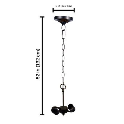 Pendant Lamp Fitting with 2x E27 Bulb Holders – Fits 10, 12 & 16 Inch Tiffany Style Lampshades, Dark Bronze Finish