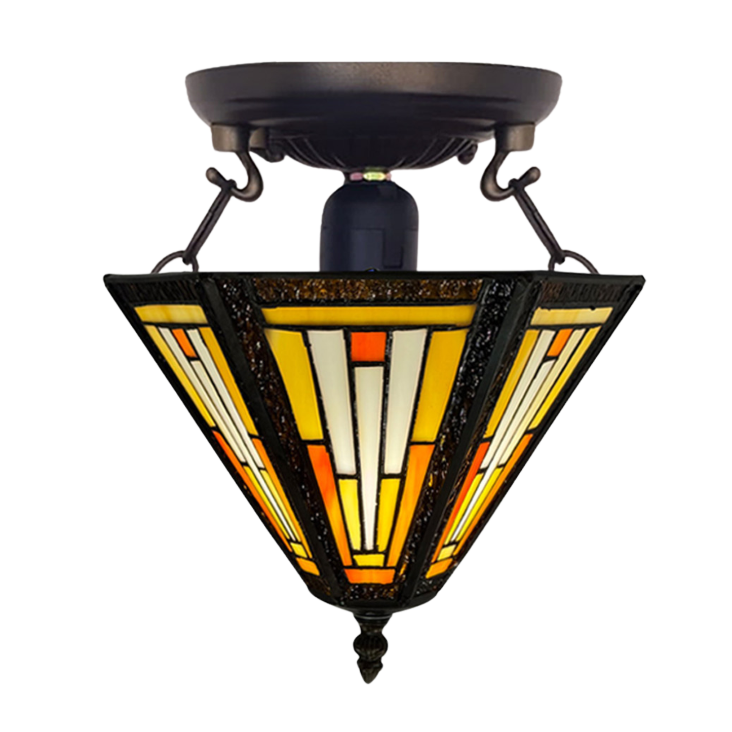 Auroh Tiffany Ceiling Light 10 Inch – C-1051 Handcrafted Stained Glass, for Bedroom or Hallway, UK