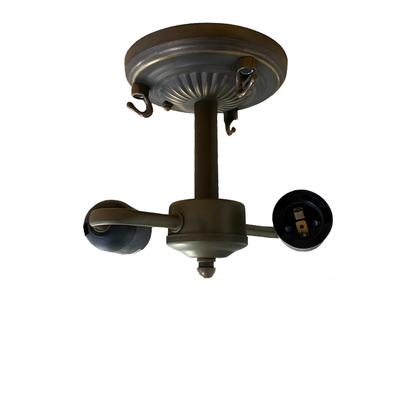 Ceiling Lamp fitting with 2x E27 Bulb Holders, Fit for 10, 12, 16 Inch Tiffany Style Lampshades, Dark Bronze Finish