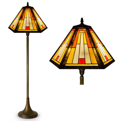 Auroh Tiffany Floor Lamp 16 Inch – TFL-1651 Handcrafted Stained Glass, 168cm, UK